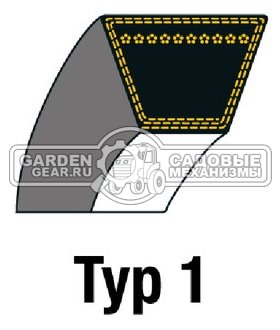 Ремень MTD для тракторов LT1 NS96 / LT2 NS96 / MTD 96 / Smart RF 125 / Smart RF 130 H привода деки 38" / 96 см. 