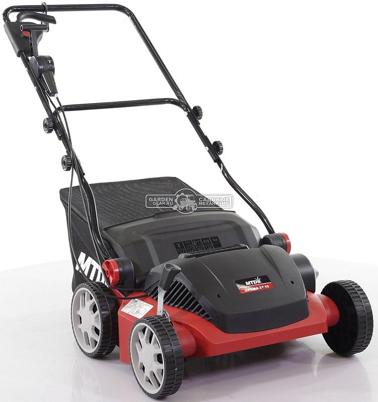 Вертикуттер - аэратор электрический MTD Optima 37 VE (PRC, 1600 Вт., 37 см., ножи + пружины, пластик, 45 л., 14 кг.)
