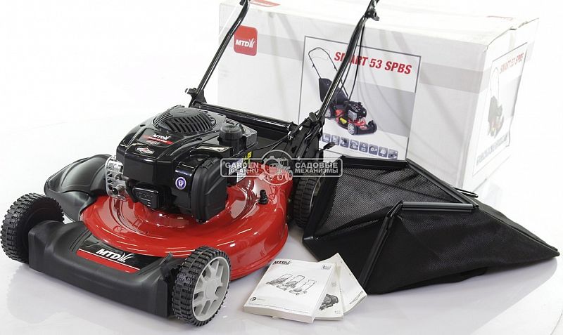 Газонокосилка бензиновая MTD Smart 53 SPBS (HUN, 53 см, B&S 600E, 150 см3, сталь, 3 в 1, 70 л, 36 кг)