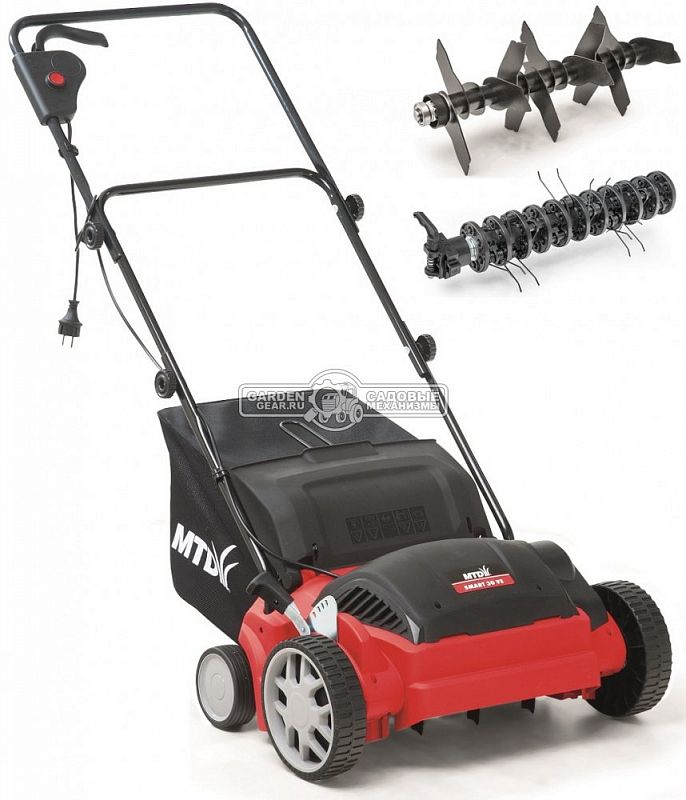 Вертикуттер - аэратор электрический MTD Smart 30 VE (PRC, 1200 Вт., 30 см., ножи + пружины, пластик, 35 л., 11 кг.)